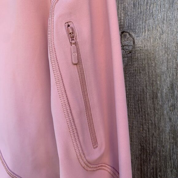 Lululemon Break a Trail 1/2 Zip Cropped Hoodie Pink Pastel Women's Size 8 - Picture 7 of 14